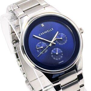 Caravelle By Bulova Men's Stainless Steel Multifunction Quartz Watch 43D107 NEW